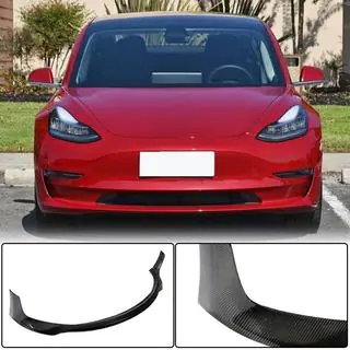 Frontlippe Lip V4 für Frontstoßstange (2017-2023, Carbon) Tesla Model 3 2017- Foto 1
