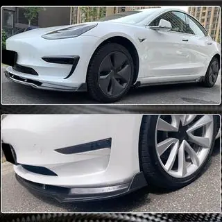 Frontlippe V5 für Stoßfänger (2017-2023, Carbon) Tesla Model 3 2017- Foto 3