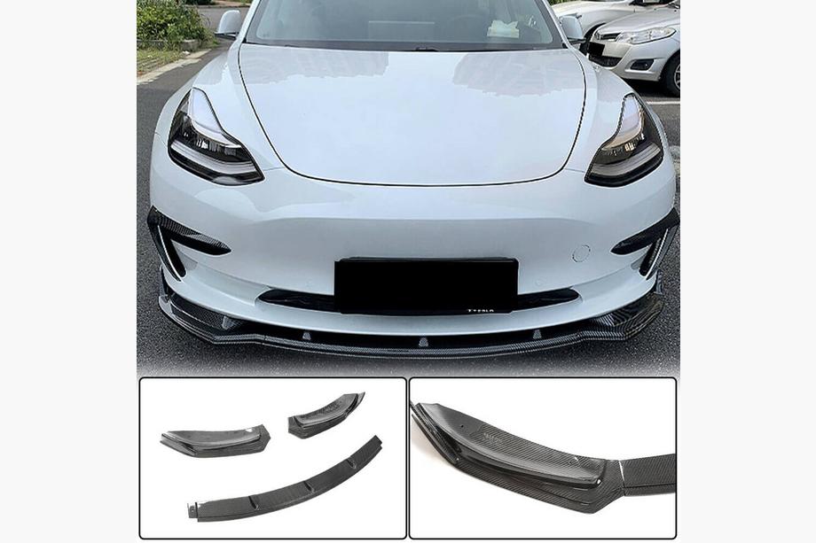 Tesla Model 3 2017- Frontlippe V5 für Stoßfänger (2017-2023, Carbon) Image