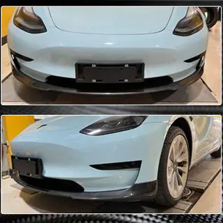 Frontlippe Stoßstange Lip V6 (2017-2023, Carbon) Tesla Model 3 2017- Foto 4