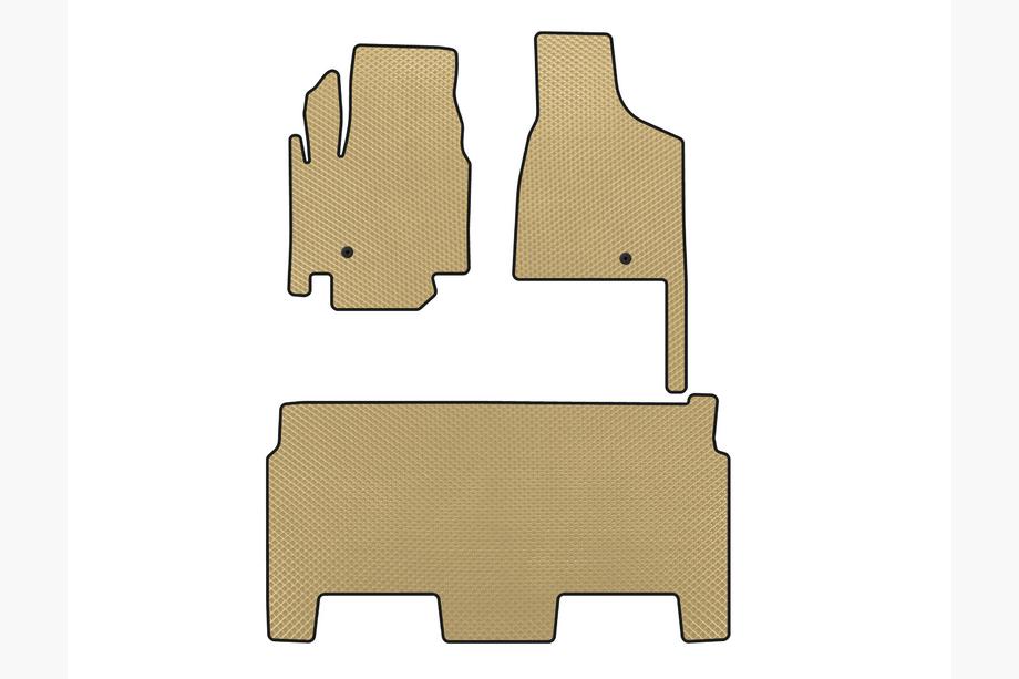 Dodge Grand Caravan V 2008-2020 EVA Fußmatten (2008-2020, 2 Reihen, 8-sitzig/SXT Ausstattung, Beige) Image
