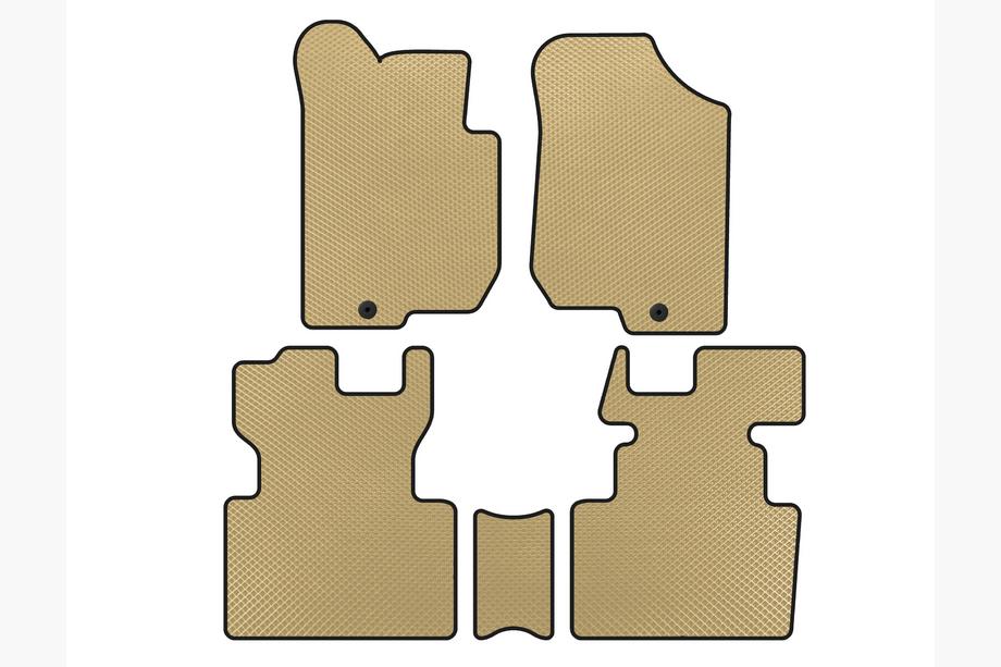 Kia Carens 1999-2012 EVA Fußmatten (2006-2012, 2 Reihen, 7-Sitzer, Beige) Image