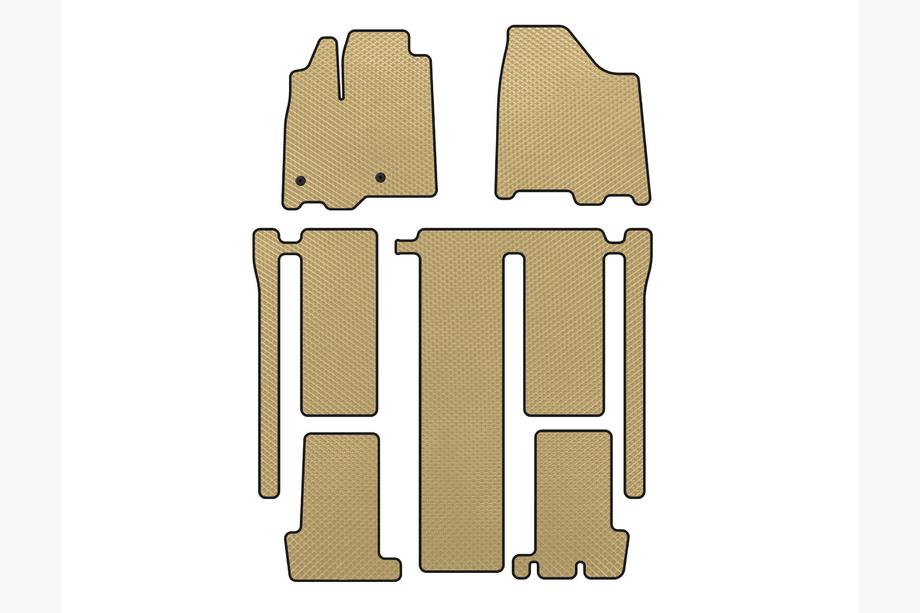 Toyota Sienna 2010-2020 EVA Fußmatten (3 Reihen, Beige) Image