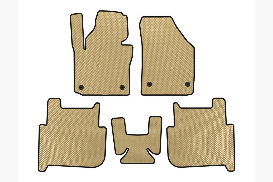 Volkswagen Touran 2003-2010 EVA Fußmatten (2 Reihen, 2006-2010, 7-Sitzer, Beige) Foto 1