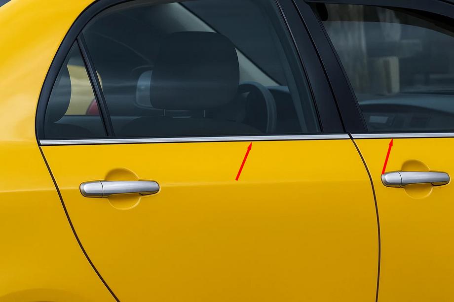 Toyota Corolla 2002-2007 Fensterrahmen Zierleisten Aussen Edelstahl (4 Stk) Image