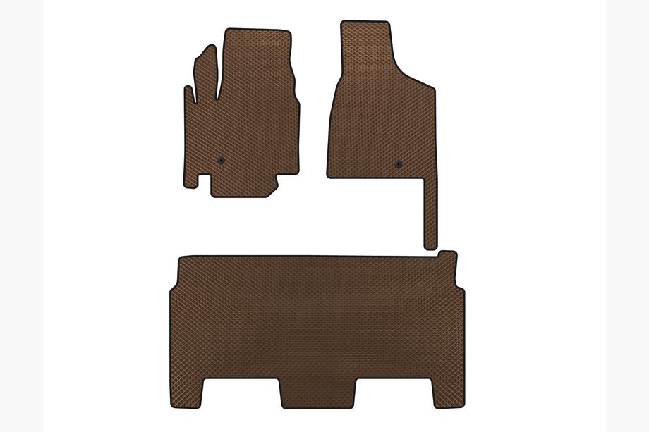 Dodge Grand Caravan V 2008-2020 EVA Fußmatten (2008-2020, 2 Reihen, 8-Sitzer/SXT Ausstattung, Braun) Image