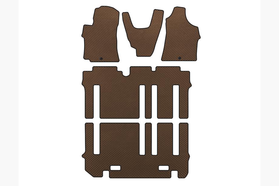 Hyundai H300, H1, Starex 2008-2020 EVA Fußmatten (kompletter Innenraum, Braun) Image