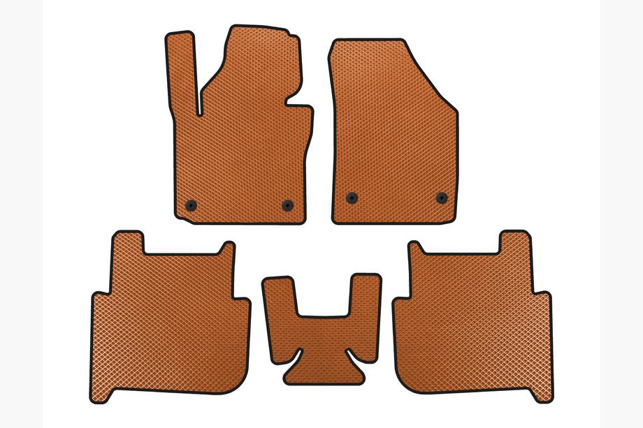 Volkswagen Touran 2003-2010 EVA Fußmatten (2 Reihen, 2006-2010, 7-Sitzer, Orange) Image