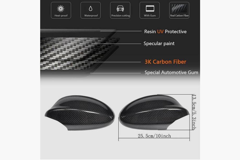 BMW 3 Series E90/E91 2005-2011 Spiegelabdeckungen Carbon V3 (2005-2008) Foto 5