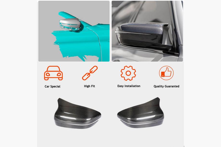 BMW 5er G30/G31 2017–2023 Spiegelabdeckungen Trockencarbon (für f90 2018-2020) Foto 2