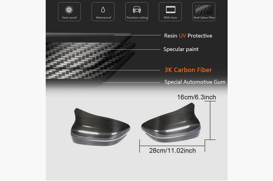 BMW 5er G30/G31 2017–2023 Spiegelabdeckungen Trockencarbon (für f90 2018-2020) Foto 6
