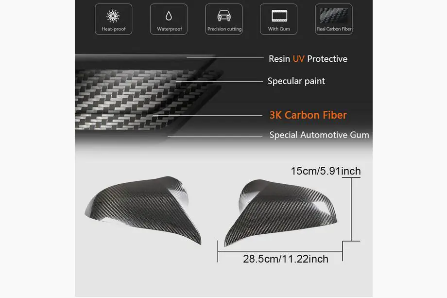 BMW 3 Series F30/F31 2012-2019 Spiegelkappen V2 (für F80, Carbon) Foto 5
