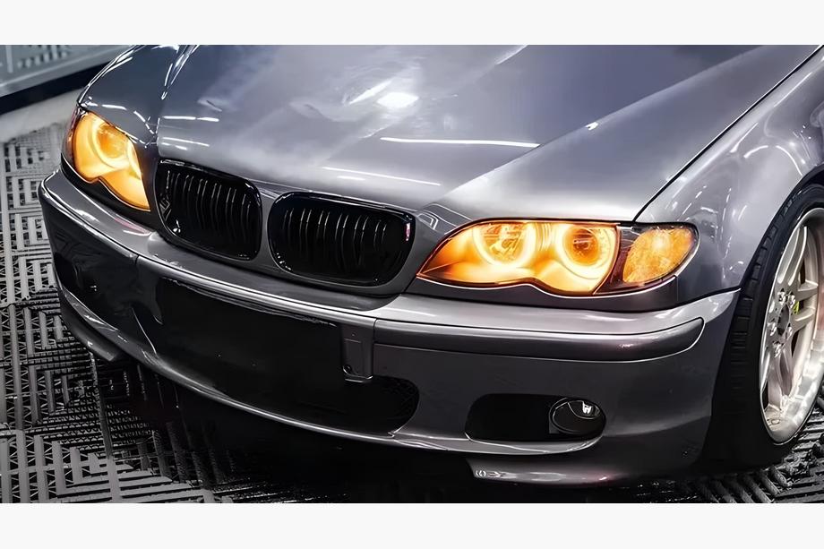 BMW 3 Series E46 1998-2006 Nieren M-Look DPT (für Coupe 2003-2006, Schwarz Glanz) Foto 1