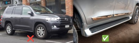 Toyota Land Cruiser 200 2007-2021 Vordere Schmutzfaenger (2 Stk, fuer Schwellerschutz mit Beleuchtung) Foto 2