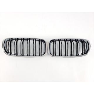 Nieren M-Look (Schwarz Glanz mit Chromrahmen) BMW 3 Series F30/F31 2012-2019 Foto 2