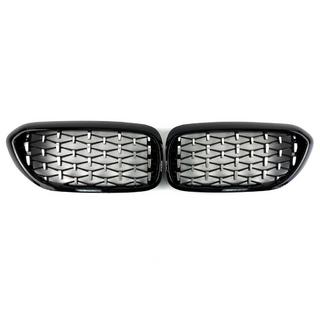 Diamond Silver V1 Nieren (2017-2020, schwarzer Rahmen) BMW 5er G30/G31 2017–2023 Foto 2
