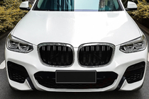 BMW X4 G02 2018- Nieren M-Look (2018-2021, Schwarz Glanz mit Chromrahmen) Foto 1