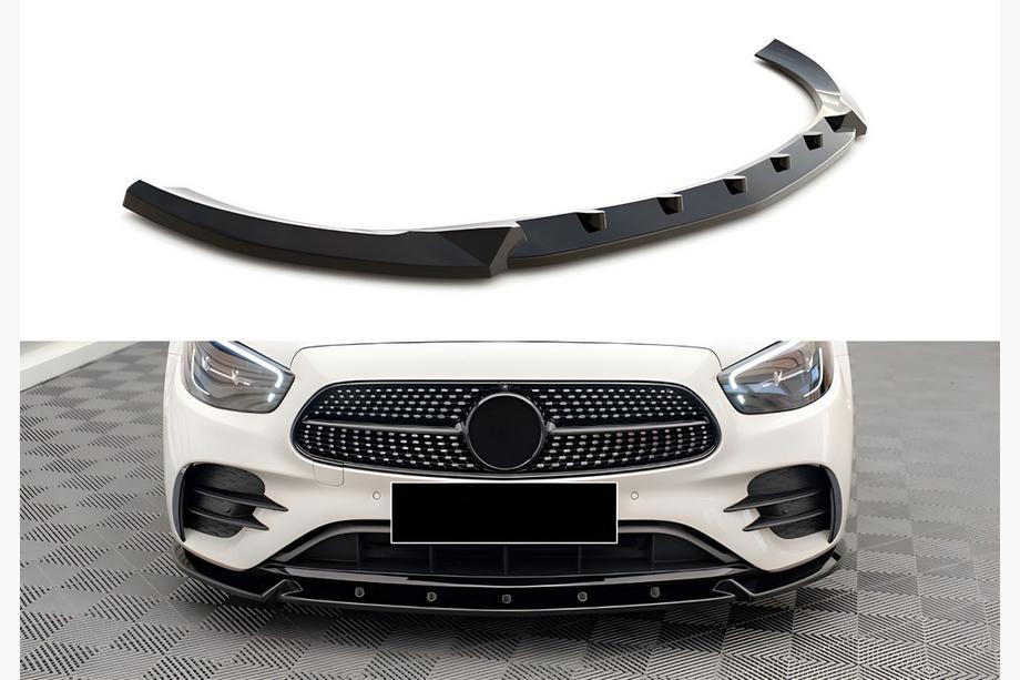 Mercedes E-class W213 2016-2023 Frontlippe DPT (für AMG-Line, 2020-2023, Schwarz Glanz) Foto 1