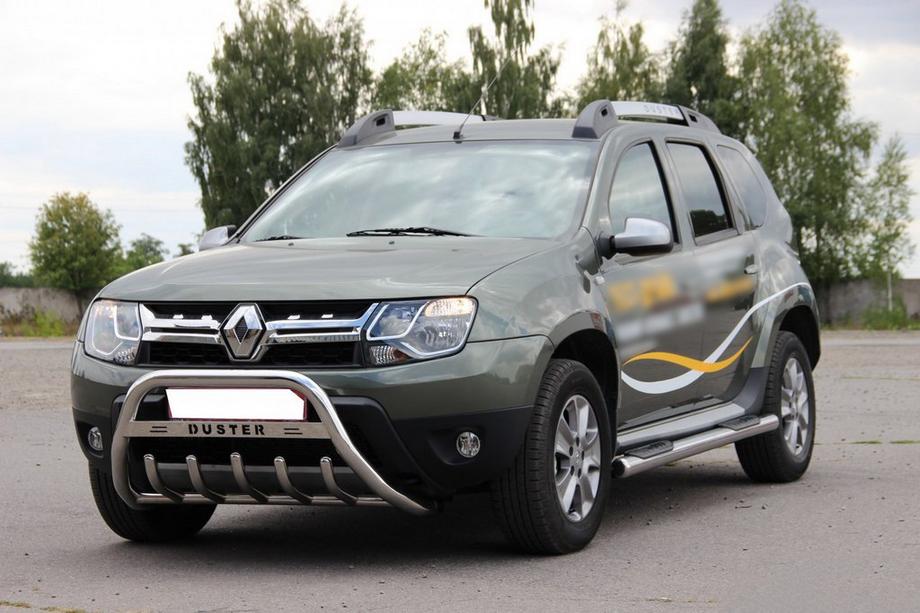 Dacia Duster 2008-2018 Frontbügel mit Schriftzug WT004 (Edelstahl) Image