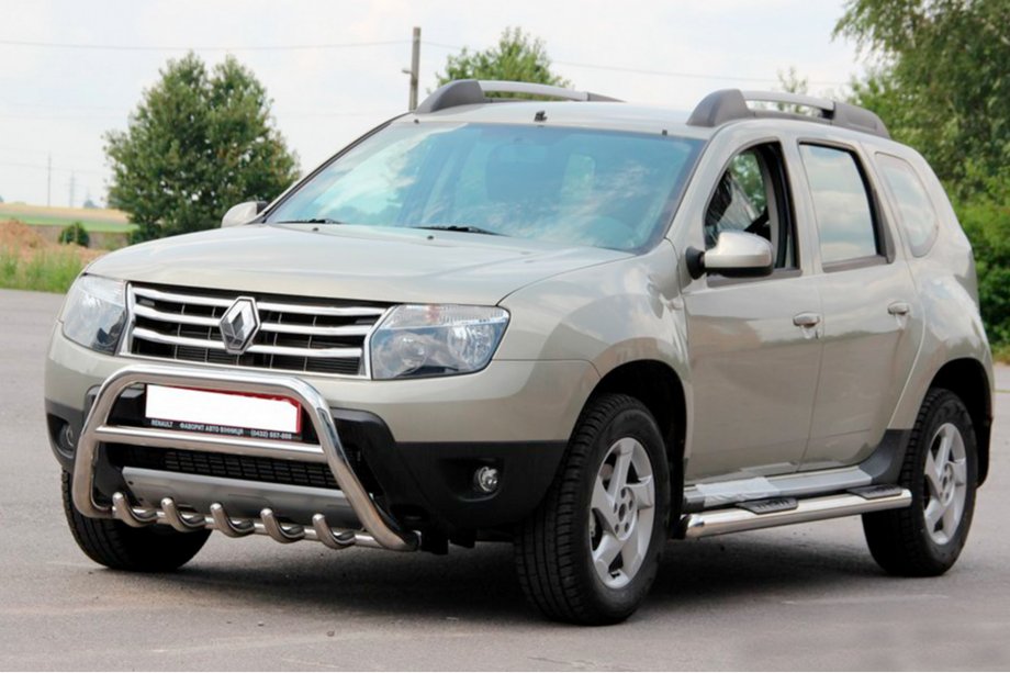 Renault Duster 2008–2017 Seitliche Rohre mit Einsätzen (2 Stk., Edelstahl) Foto 4