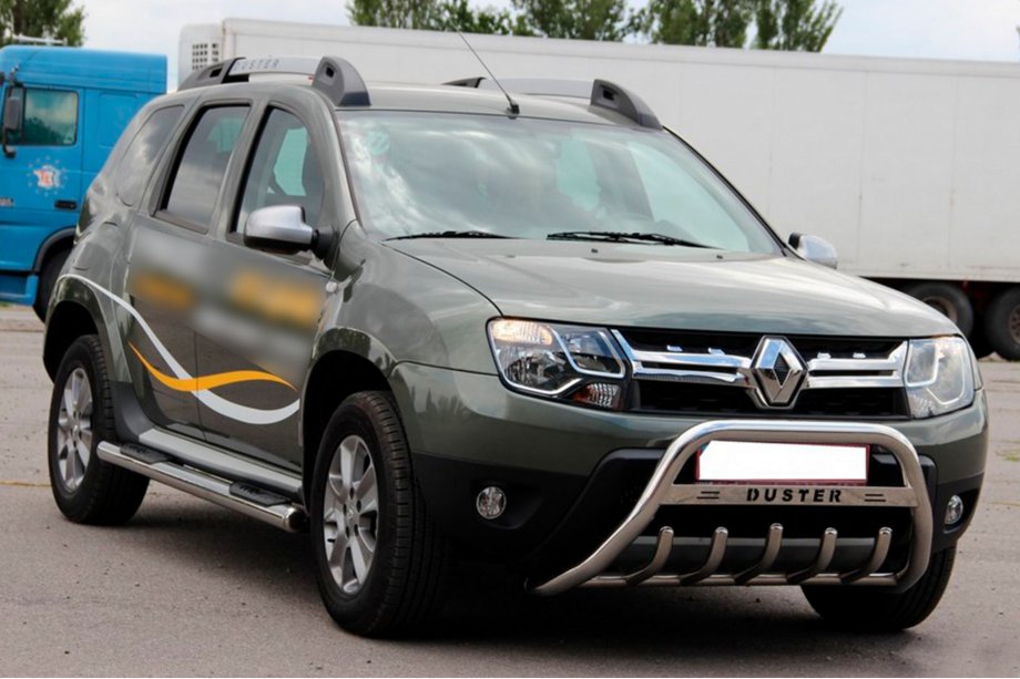Renault Duster 2008–2017 Seitliche Rohre mit Einsätzen (2 Stk., Edelstahl) Foto 2