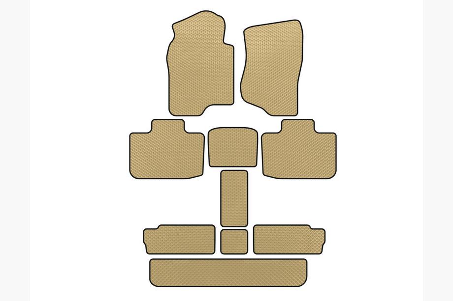 Cadillac Escalade 2007-2014 EVA Fußmatten (3 Reihen, Beige) Image