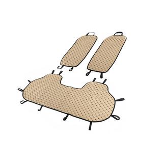 Sitzauflagen für Rücksitze (Set, Beige mit schwarzer Naht) Foto 2