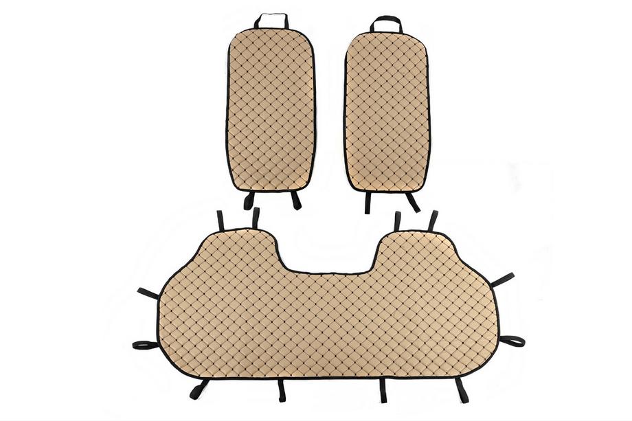 Sitzauflagen für Rücksitze (Set, Beige mit schwarzer Naht) Foto 1