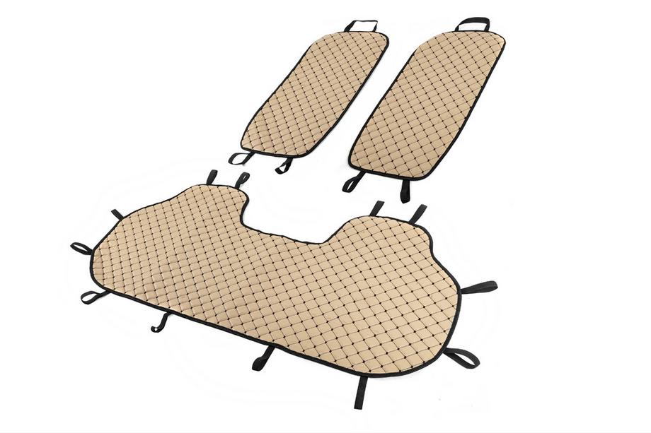 Sitzauflagen für Rücksitze (Set, Beige mit schwarzer Naht) Foto 2