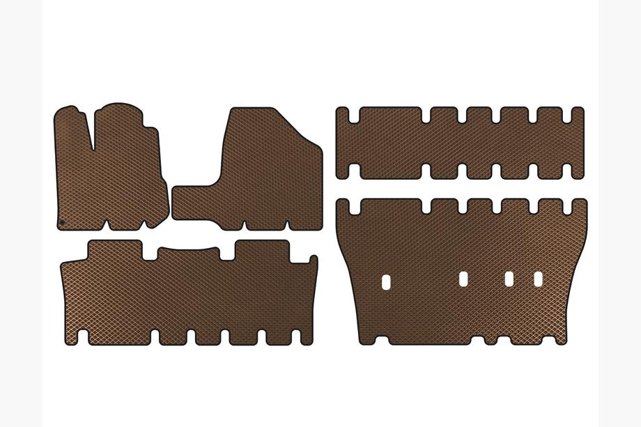 Toyota Sienna 2003-2009 EVA Fußmatten (3 Reihen, Braun) Image