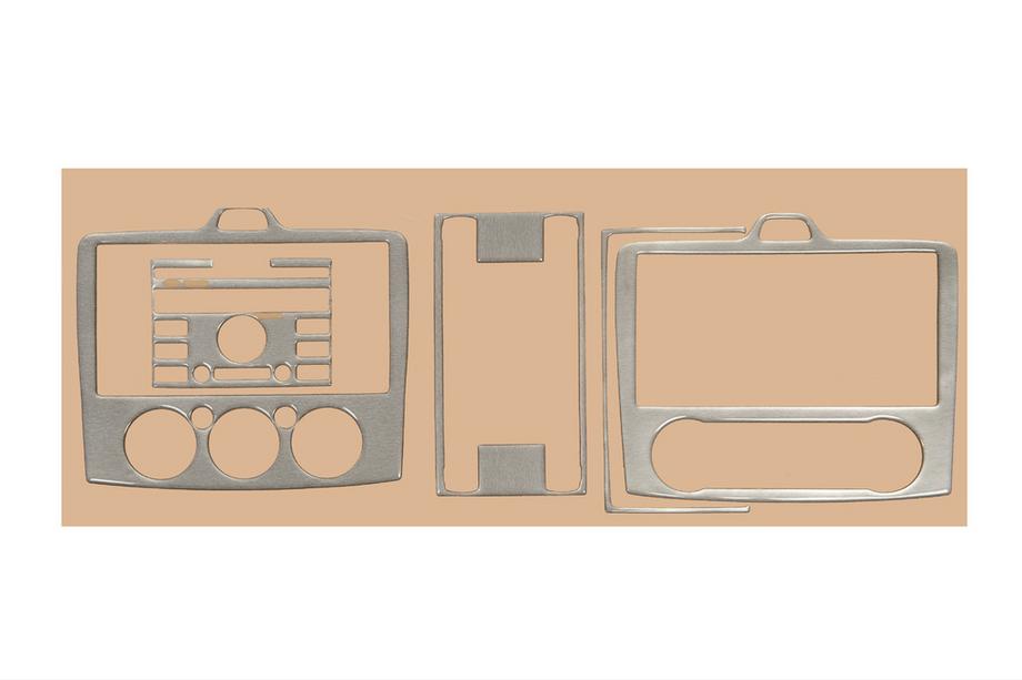 Ford Focus II 2005-2008 Armaturenbrett Blenden AC/Clima (Mini-Set, Aluminium) Image