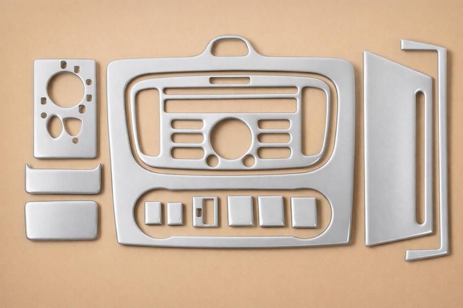 Ford Focus II 2008-2011 Armaturenbrett Blenden Clima (Mini-Set, Aluminium) Image