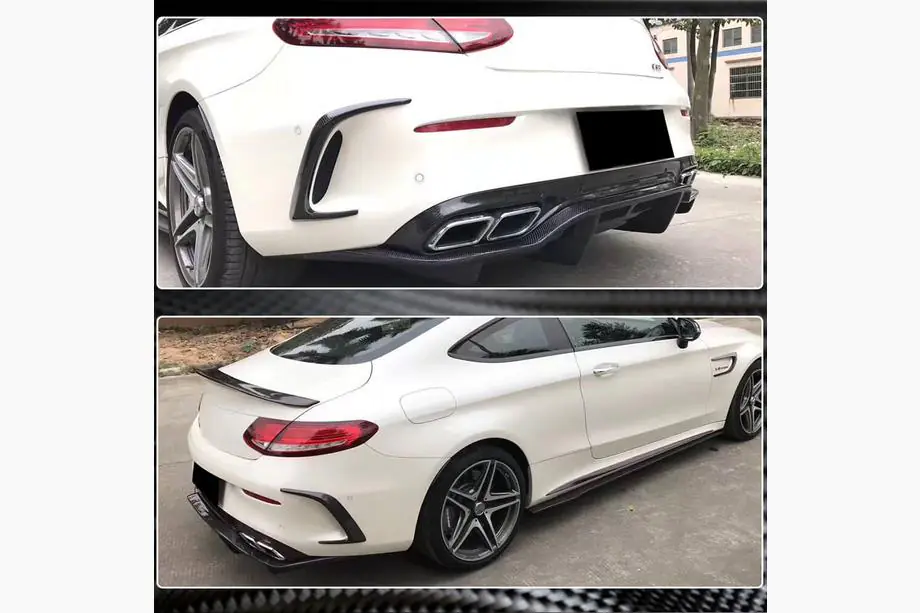 Mercedes C-class W205 2014-2021 Heckdiffusor V2 (für Coupe/Cabrio C63 AMG 2015-2019, Carbon) Foto 3