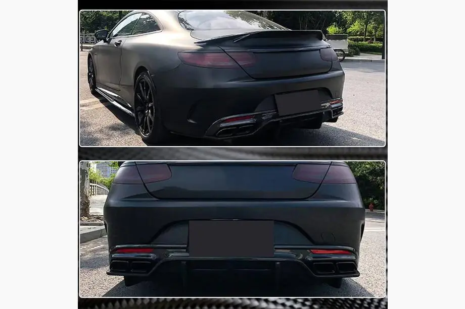 Mercedes C-class W205 2014-2021 Heckdiffusor V2 (für Coupe/Cabrio C63 AMG 2015-2019, Carbon) Foto 4