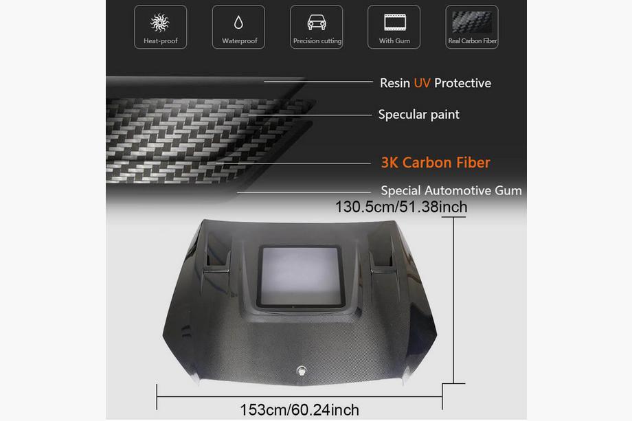 Mercedes C-class W205 2014-2021 Motorhaube V2 (Carbon) Foto 5