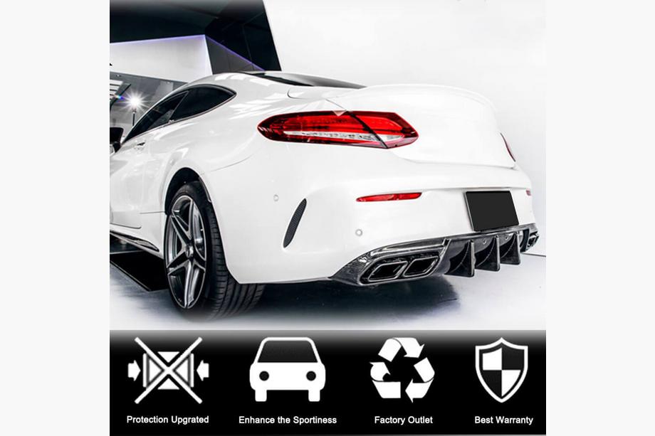 Mercedes C-class W205 2014-2021 Heckdiffusor V1 für Coupe/Cabrio C63 AMG 2015-2019 Carbon Foto 6