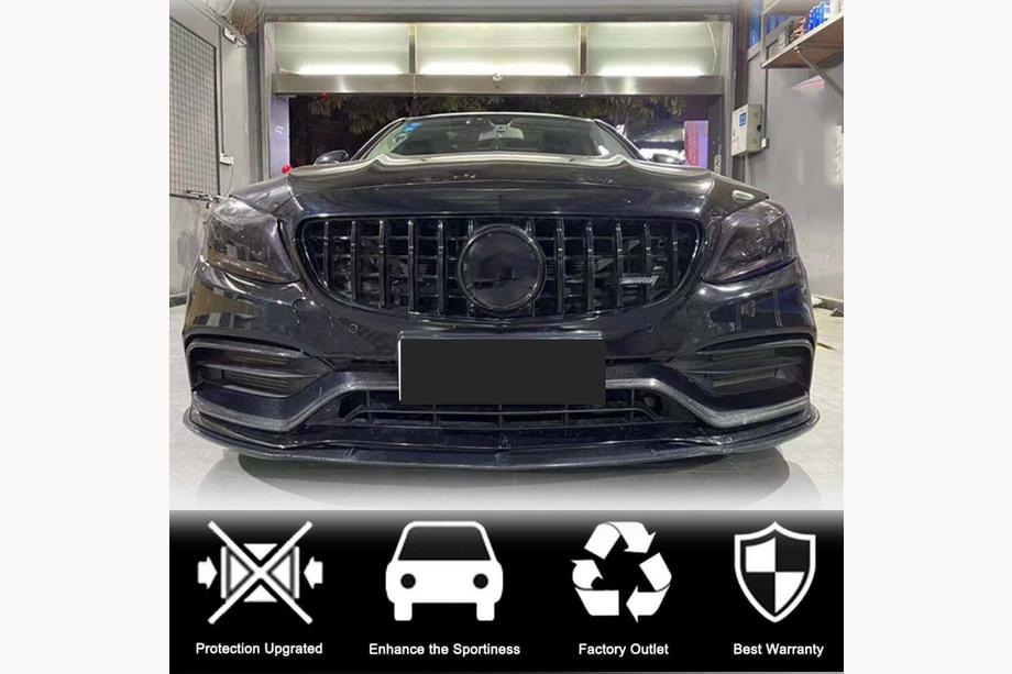Mercedes C-class W205 2014-2021 Frontlippe V1 für Frontstoßstange (Coupé/Cabrio C63 AMG 2015-2019, Carbon) Foto 2