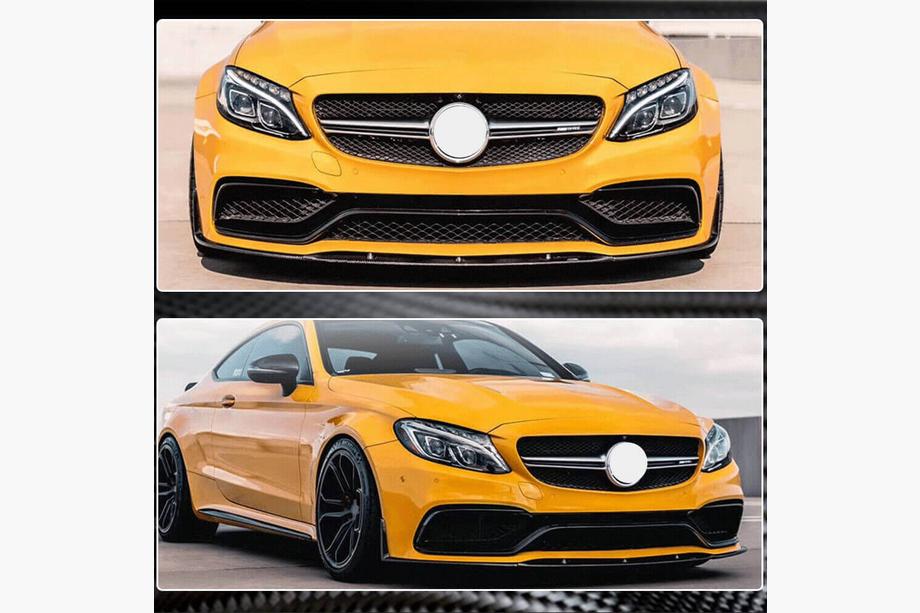 Mercedes C-class W205 2014-2021 Frontlippe V1 für Frontstoßstange (Coupé/Cabrio C63 AMG 2015-2019, Carbon) Foto 3