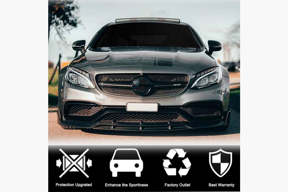 Mercedes C-class W205 2014-2021 Frontlippe V2 für Frontstoßstange (Coupé/Cabrio C63 AMG 2015-2019, Carbon) Foto 3