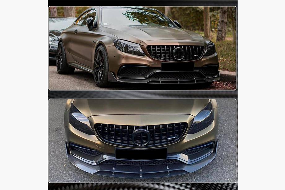 Mercedes C-class W205 2014-2021 Frontlippe V2 für Frontstoßstange (Coupé/Cabrio C63 AMG 2015-2019, Carbon) Foto 5