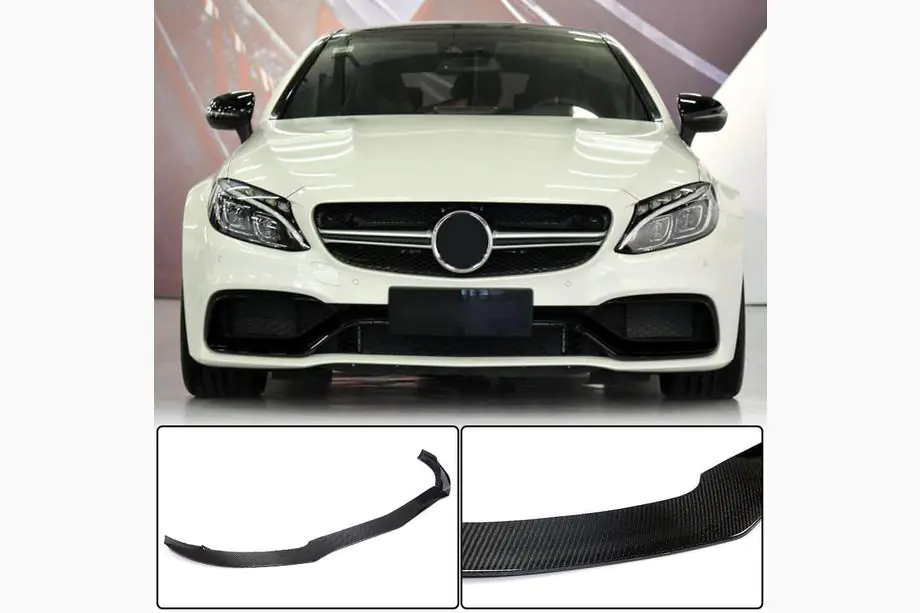 Mercedes C-class W205 2014-2021 Frontlippe V3 für Frontstoßstange (Coupé/Cabrio C63 AMG 2015-2019, Carbon) Image