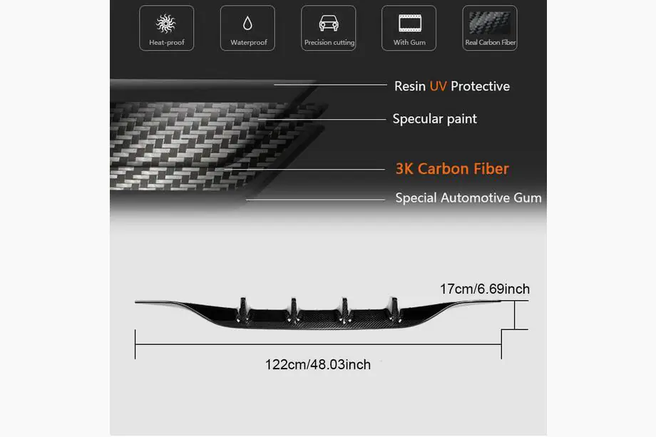 Mercedes C-class W205 2014-2021 Heckdiffusor für AMG-Line / C43 AMG Coupe/Cabrio 2015-2019, Carbon Foto 6