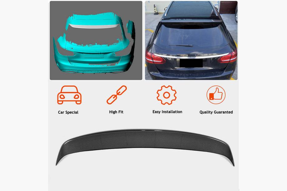Mercedes C-class W205 2014-2021 Spoiler (für Base/AMG-Line SW 2015-2019, Carbon) Foto 2