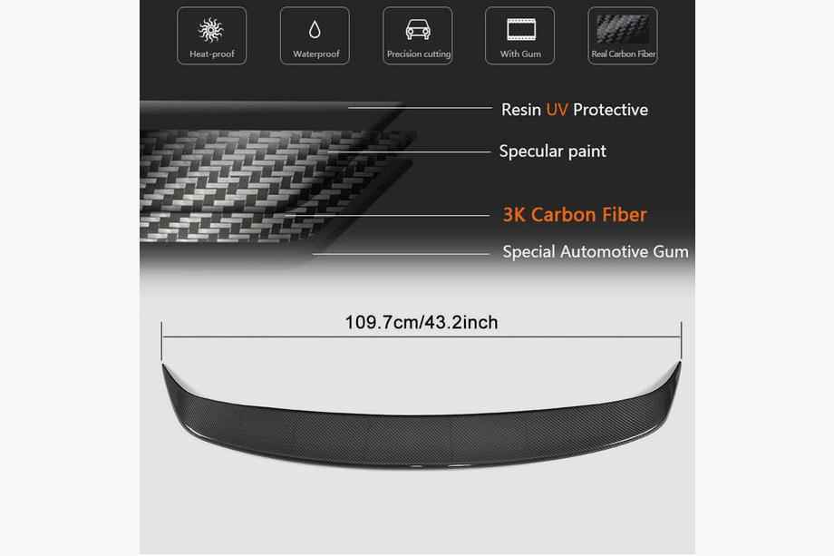 Mercedes C-class W205 2014-2021 Spoiler (für Base/AMG-Line SW 2015-2019, Carbon) Foto 6