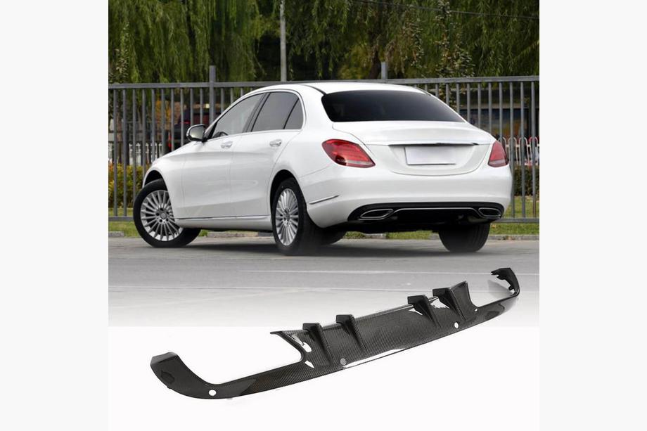 Mercedes C-class W205 2014-2021 Heckdiffusor für Stoßstange (SD Base 2015-2019, Carbon) Image