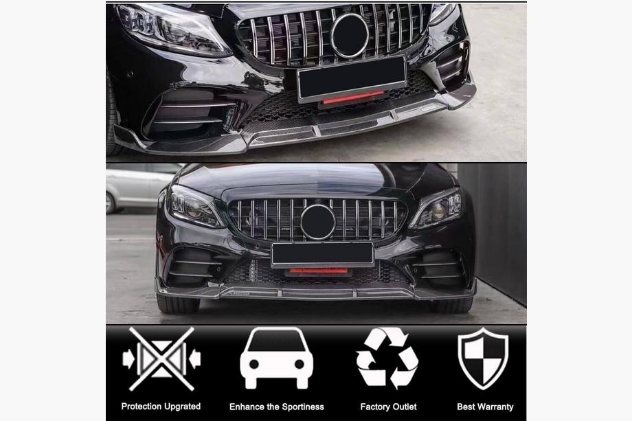 Mercedes C-class W205 2014-2021 Frontstoßstange Lippe Aufsatz (für SD AMG-Line 2019-2021, Carbon) Foto 2