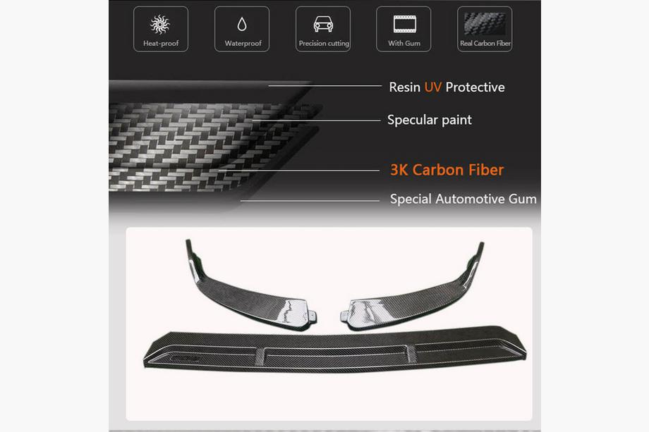 Mercedes C-class W205 2014-2021 Frontstoßstange Lippe Aufsatz (für SD AMG-Line 2019-2021, Carbon) Foto 3