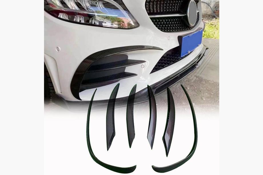 Mercedes C-class W205 2014-2021 Frontstoßstangenlippe (für SD AMG-Line 2015-2019, Carbon) Foto 1