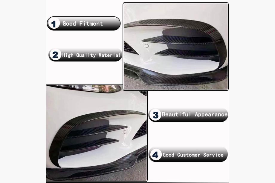 Mercedes C-class W205 2014-2021 Frontstoßstangenlippe (für SD AMG-Line 2015-2019, Carbon) Foto 3