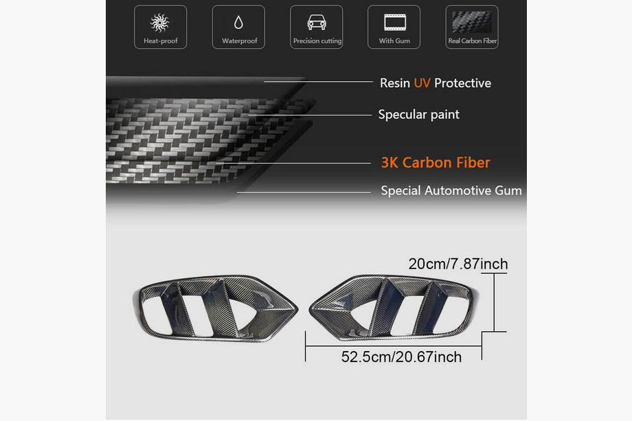 Mercedes C-class W205 2014-2021 Carbon Nebelscheinwerfer Abdeckungen (für SD Base 2015-2019) Foto 5